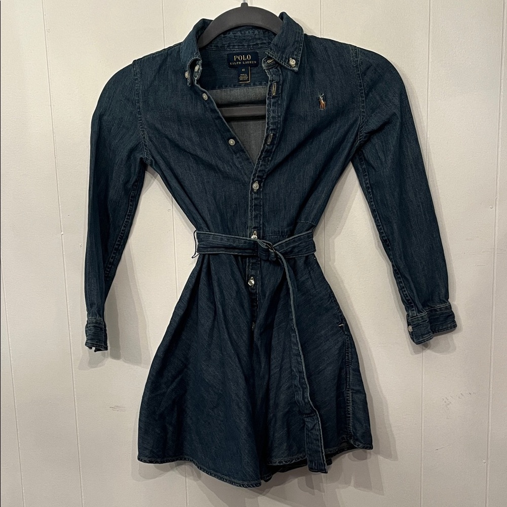 Polo by Ralph Lauren Dark Denim Shirt Dress with Belt